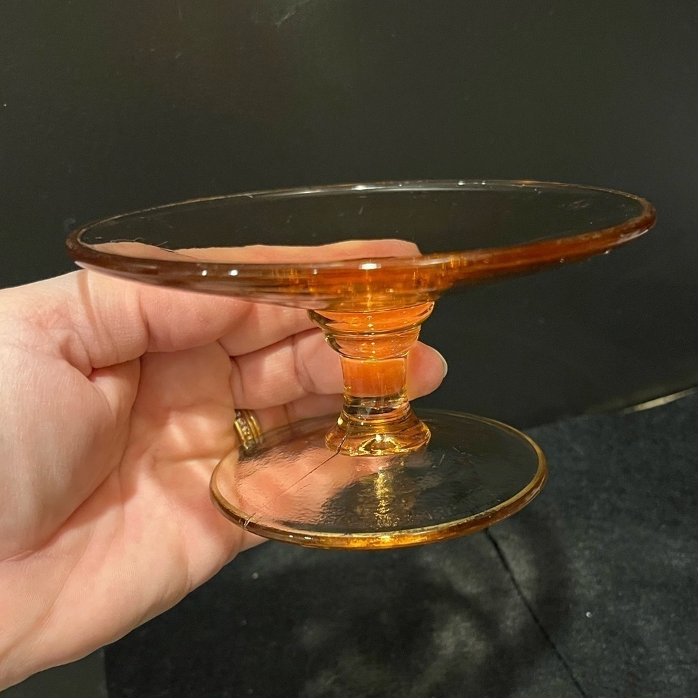 Vintage Pink Depression Glass Candle Holder Base Dessert Stand - Picture 16 of 16